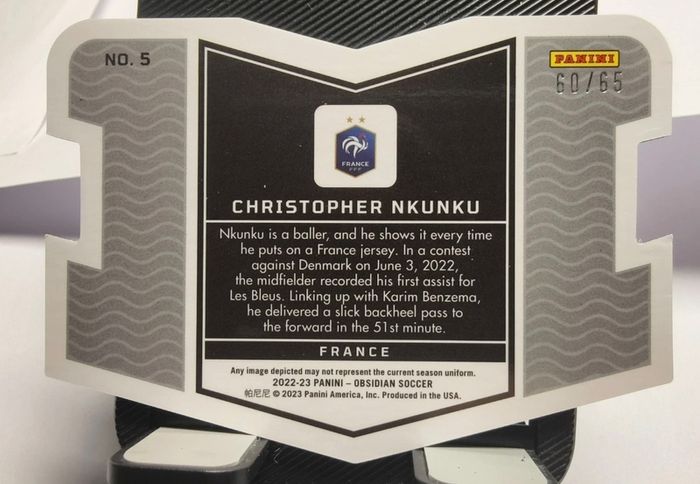 Panini Obsidian Vitreous #5 Christopher Nkunku, France  Orange Etch 60/65