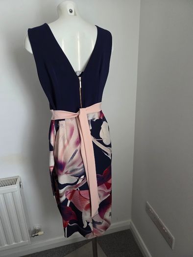 Like new. Closet London Size 16 Multi-coloured Dress with matching Saint Tropez Size L cardigan