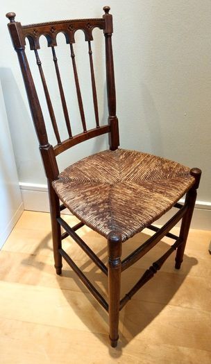 Pair of Edwardian Banister Back Chairs - Stunning!