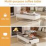 Coffee Table - 3-Partition Industrial Tables, Pull-Out Drawer, Stable Metal Frame & Hidden Storage, Centre Table for Living Room, Small Space, Home Office Image 7