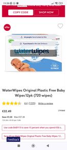 Brand New Sealed - Waterwipes 12pk
