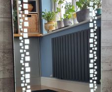 LED Bathroom Mirror Solid Frame Weather Station Sensor Switch