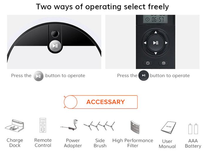 ILIFE V9e Robot Vacuum Cleaner Smart Suction, Dust Box WIFI Cellphones APP ,4000Pa Suction 110 Mins RunTime, Household Tools
