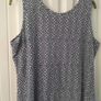 100% Cotton Sleeveless Top Navy/White Image 3