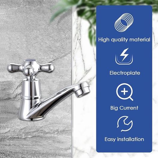 NEW SALE | Victorian Pair of Basin Taps Bathroom Sink Taps Mixers Hot and Cold Bath Brass Faucet