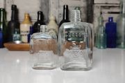 377 - Set of 2 Vintage Collectible Decorative Clear Glass Cussons Bottles