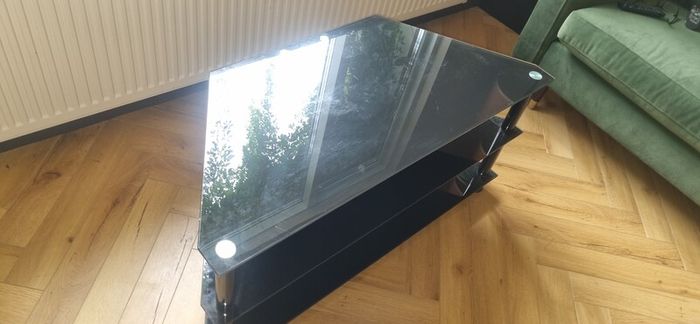 TV Stand black glass chrome