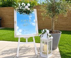 Elegant Wedding Welcome Display, Ornate Sign, Easel, Floral Lantern & Battery Candle