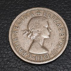 1955 Two Shillings Coin UK Elizabeth Great Britain