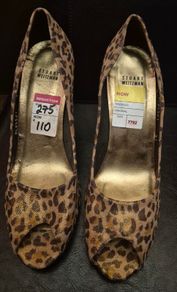 Stuart Weitzman Leopard Print Open Toed Sandal