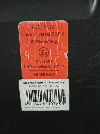 isofix car seat 0<19kg