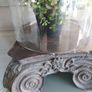 Bell jar and base with faux plant. Image 2