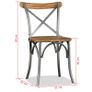 Dining Chairs 6 pcs Solid Mango Wood and Steel Cross Back Image 10