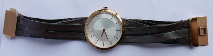Ladies Brown Tassel Leather Rose-Gold Swiss Calvin Klein Designer Watch K2R 256