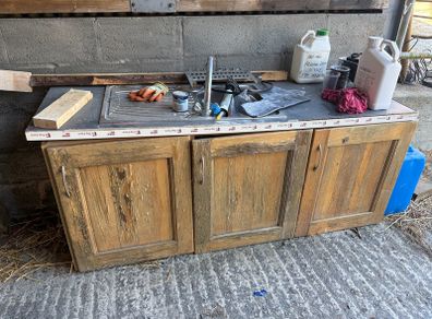 Kitchen, toilet, barrel, Perspex Sheeting, Shelving etc