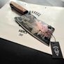 Wild and Bold: Black Blade Cleaver Knife with Buffalo Engraving By Di'Casteel Image 6