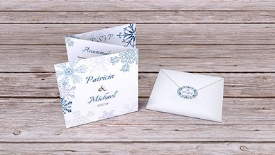 Snowflake/Christmas theme Tri-Fold invitations