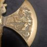 Vintage Solid Brass Heavy Decorative Medieval Viking Style Double Headed Axe Image 2