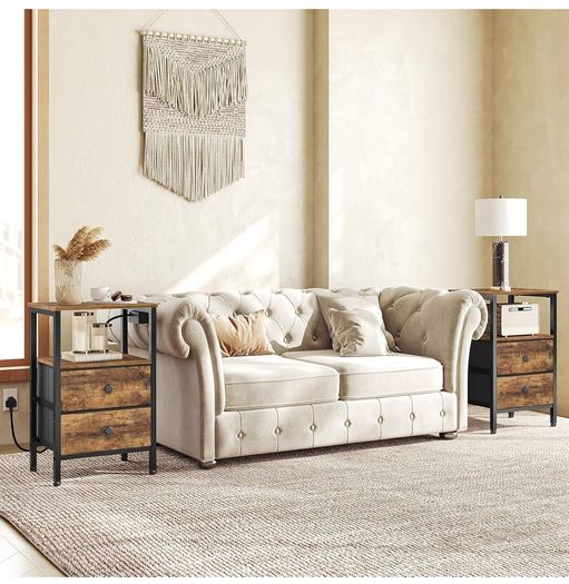 Bedside Tables with Charging Station