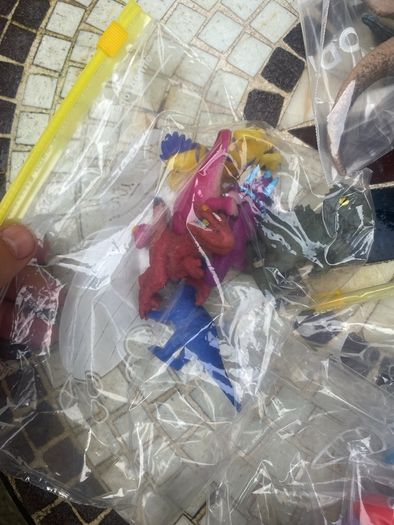 bag of toys and figures