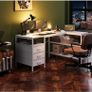 120cm Corner Desk with Drawers, Reversible L shaped Computer Desk with Power Outlet Image 5