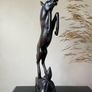 Vintage Ebony Wood Horse Image 2
