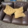 Brown Leather Suite 3 & 2 Seater - Need gone Today Image 2