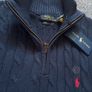 Navy Ralph Lauren Cable Kbit Quarter Zip - Size S Men Image 4
