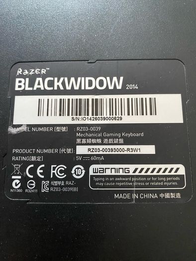 Razr black widow analogue keyboard