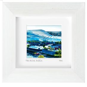 The Aviva Stadium, Dublin [blue],4 inch framed print by artist Helen Mathews