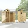 Wooden Shed with Double Zone Design Natural Wood Image 2