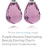 Pandora sterling silver Murano charms earrings Image 2