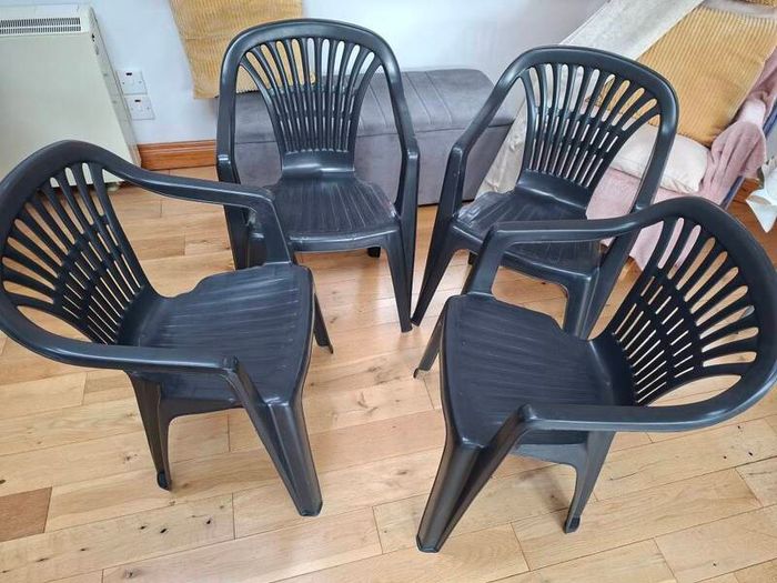4 X Slate Grey Indoor/ Outdoor Chairs