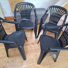 4 X Slate Grey Indoor/ Outdoor Chairs