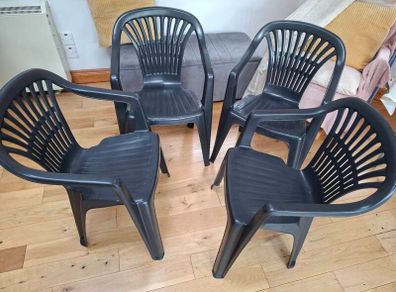 4 X Slate Grey Indoor/ Outdoor Chairs