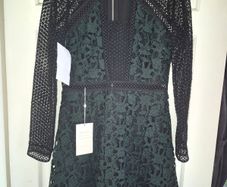 New River Island Black and Green Lace Dress Size 12
