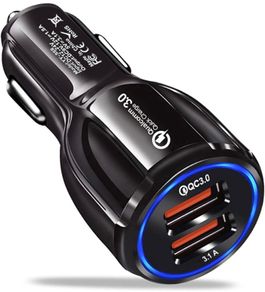 USB Car Adaptor 2 Port USB 3.0 Car Cigarette Lighter Phone Charger 30W 5A Fast Charging Compatible with iPhone Samsung Galaxy iPad Huawei (FREE POSTAGE)