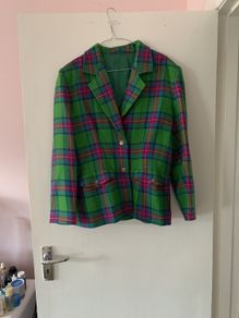 vintage check blazer