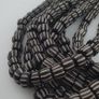 Vintage African Style White Stripe 10mm - 10.9mm Glass Beads necklace Strand Image 8