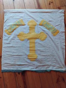 1950s hand painted religious Flag