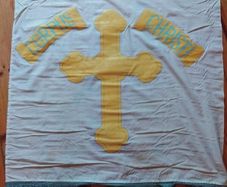 1950s hand painted religious Flag