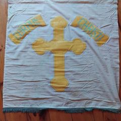 1950s hand painted religious Flag
