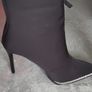 beautiful rhinestones zip front black boots size 41 Sergio todzi Image 2