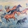 Large Framed Galloping Horses Print Image 2
