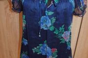 Amisu navy floral blouse size  UK16 EU44 Postage included