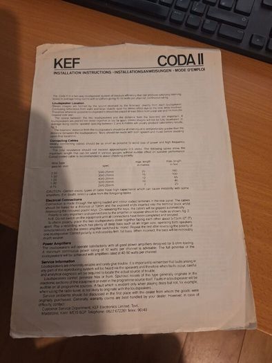 KEF Coda II SP3004 50W Speakers