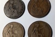 4 x UK old Pennies
