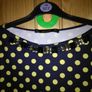 Zara size small navy top with yellow polka dots Image 2