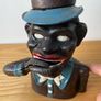 Piggy Bank Cast Iron Jolly Man Money Box J.E. Stevens 1920's Image 7