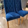 Glam Royal Blue Velvet Chairs Image 2